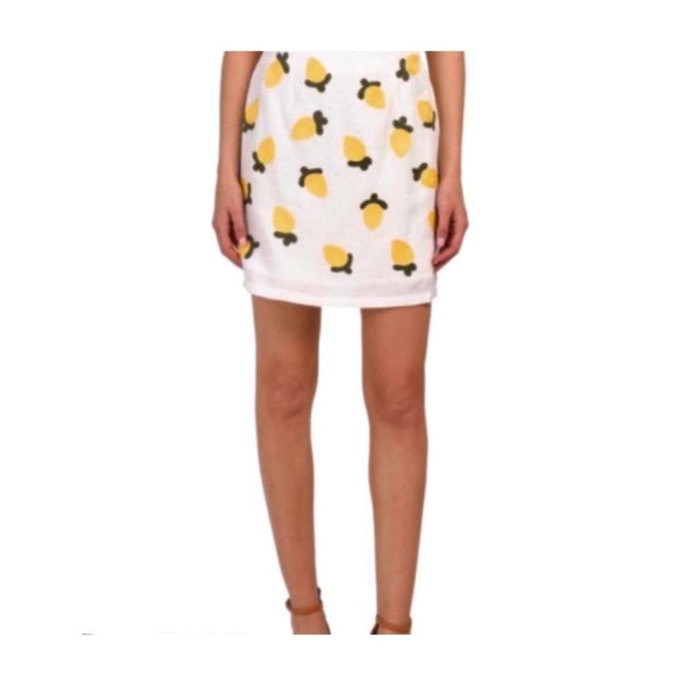 Red Carter Lemon Embroidered Mini Skirt.